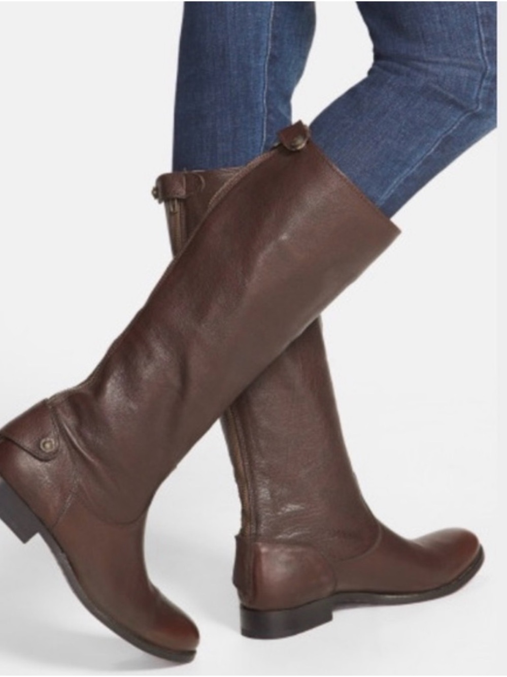 Frye Riding Boots Melissa Leather Size 10 Zip Up Classic equestrian Knee High